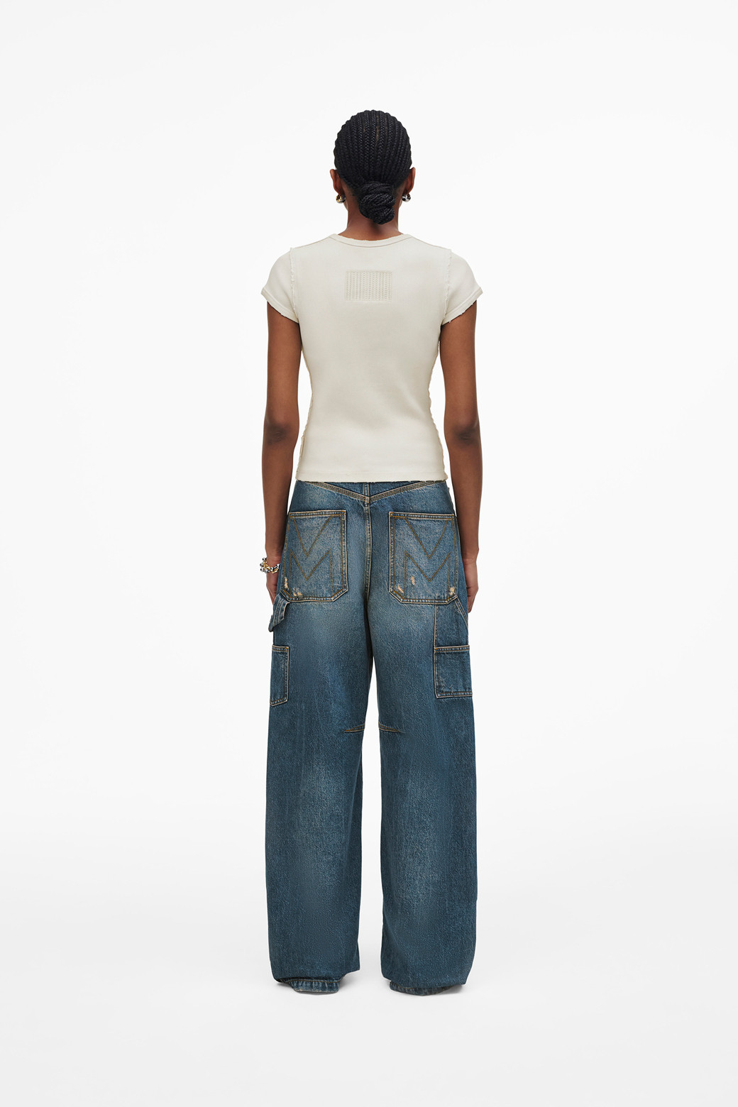 MARC JACOBS - 반소매 티셔츠 - Heavy Cotton Rib Grunge Shrunken Tee_Cream (2S4RTP025C12-106)