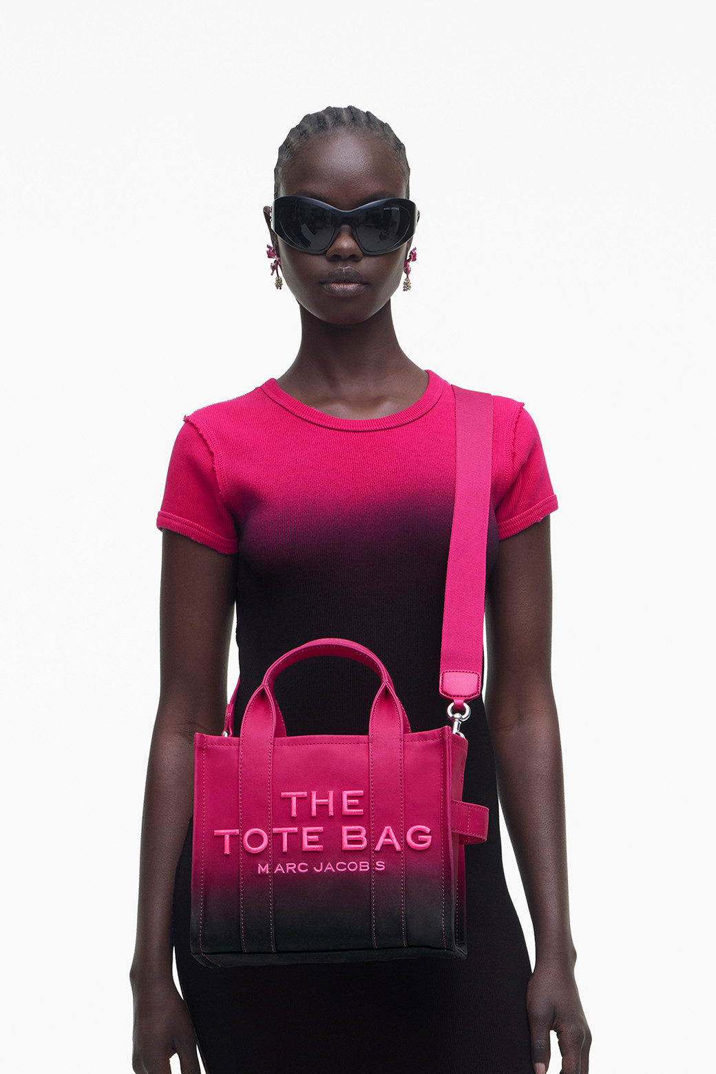 MARC JACOBS - 토트백 - Ombre Canvas Small Tote_Black/Hot Pink (2P4HTT051H03-014)