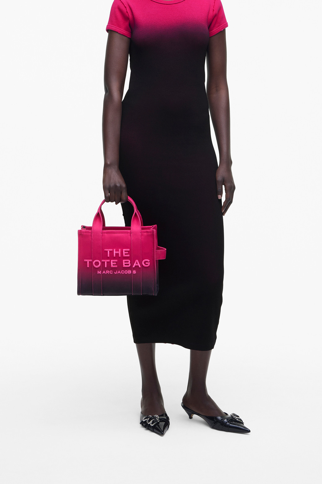 MARC JACOBS - 토트백 - Ombre Canvas Small Tote_Black/Hot Pink (2P4HTT051H03-014)