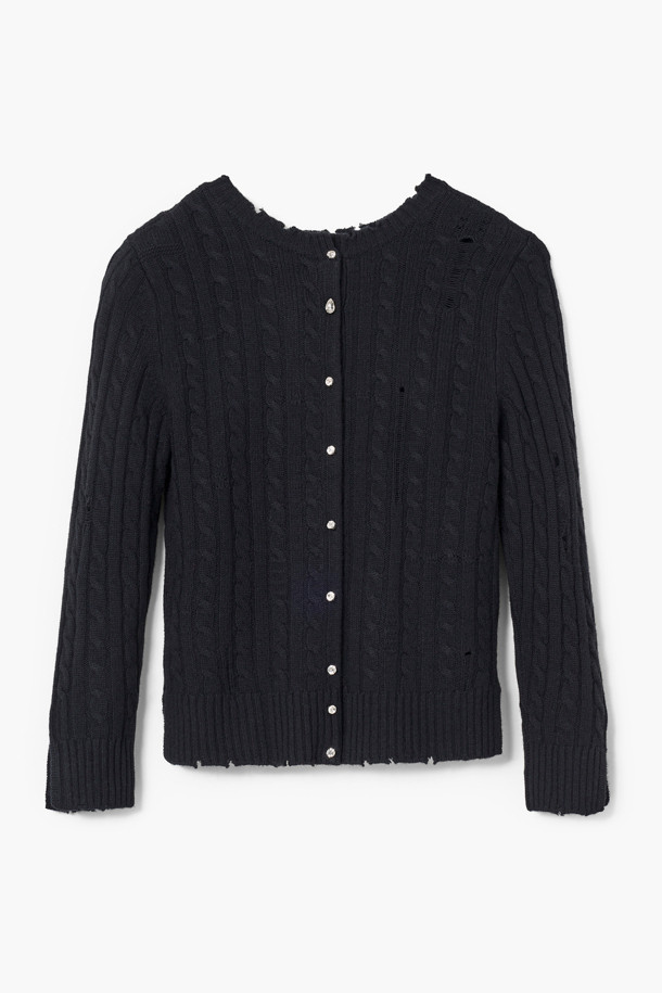 MARC JACOBS - 가디건 - Shrunken Cashmere Cable Cardi_Black (2F4RTP018K18-001)