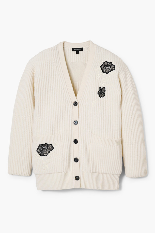 MARC JACOBS - 니트/가디건 - Lace Applique Cardigan_Porcelain (2F4RTP041K41-278)