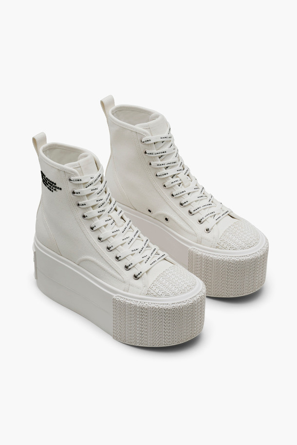 MARC JACOBS - 스니커즈 - Canvas High Top Platform Sneaker_White (2P4FSN001F01-100)