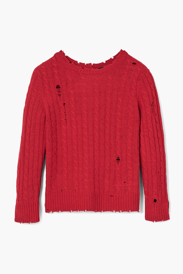 MARC JACOBS - 가디건 - Shrunken Cashmere Cable Cardi_Siren (2F4RTP018K18-641)