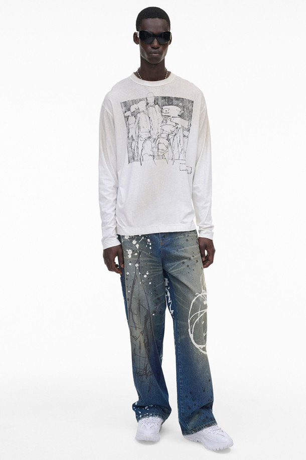 MARC JACOBS - 긴팔티셔츠 - Futura Oversized Longsleeve_Dirty white (2F4RTP043C03-192)