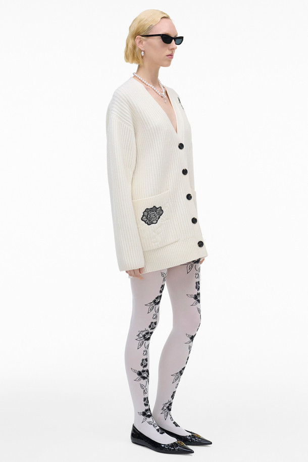 MARC JACOBS - 니트/가디건 - Lace Applique Cardigan_Porcelain (2F4RTP041K41-278)