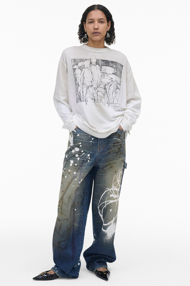 MARC JACOBS - 긴팔티셔츠 - Futura Oversized Longsleeve_Dirty white (2F4RTP043C03-192)