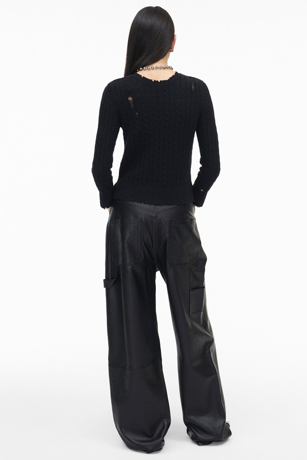 MARC JACOBS - 가디건 - Shrunken Cashmere Cable Cardi_Black (2F4RTP018K18-001)