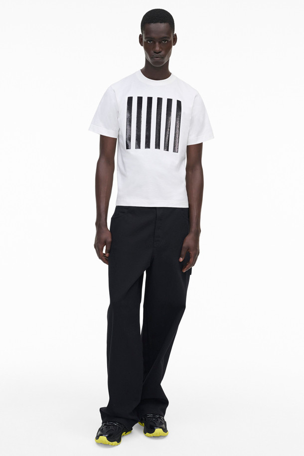 MARC JACOBS - 반소매 티셔츠 - Runway Icons Stripe Box Tee_White (2F4RTP050C63-100)