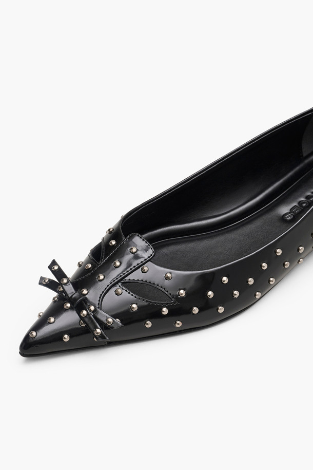 MARC JACOBS - 플랫 - Glam Stud Kat The Kat Ballerina_Black (2F4FFL001F10-001)