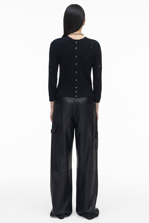 MARC JACOBS - 가디건 - Shrunken Cashmere Cable Cardi_Black (2F4RTP018K18-001)