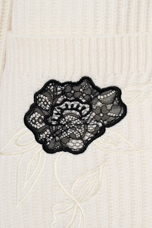 MARC JACOBS - 니트/가디건 - Lace Applique Cardigan_Porcelain (2F4RTP041K41-278)