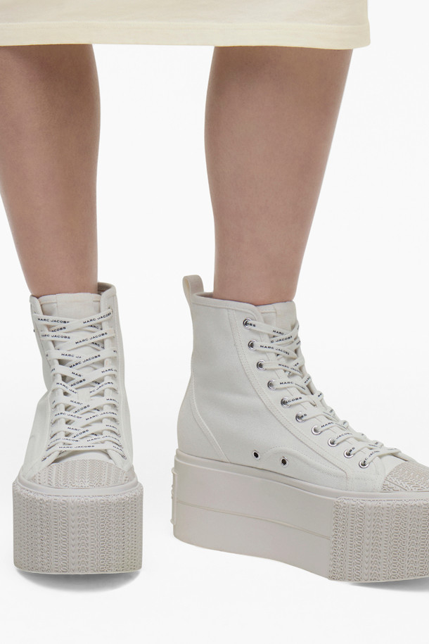 MARC JACOBS - 스니커즈 - Canvas High Top Platform Sneaker_White (2P4FSN001F01-100)