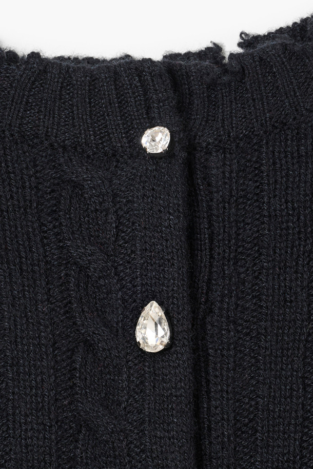 MARC JACOBS - 가디건 - Shrunken Cashmere Cable Cardi_Black (2F4RTP018K18-001)