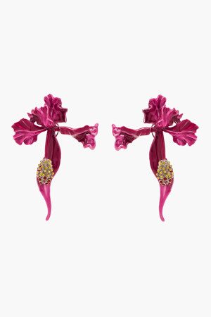 Floral Earrings_Silver/Hot Pink Multi (2S4JER001J07-04)