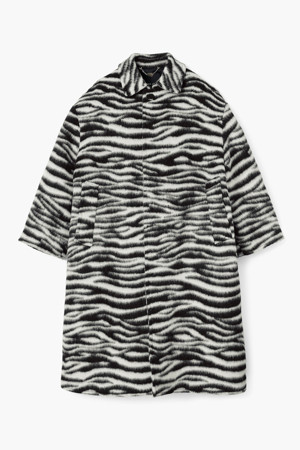 Zebra Brushed Coat_Black/White (2F4RCT043W08-005)