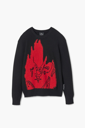 Futura Crewneck Sweater_Black/ Poppy (2F4RTP002K51-961)