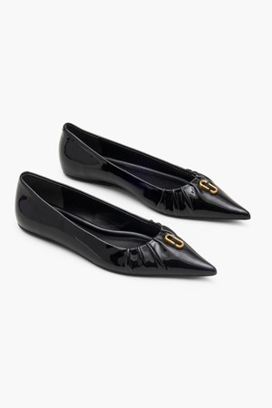 Patent Leather J Marc The Pointy Toe Ballerina_Black (2F4FFL001F08-001)