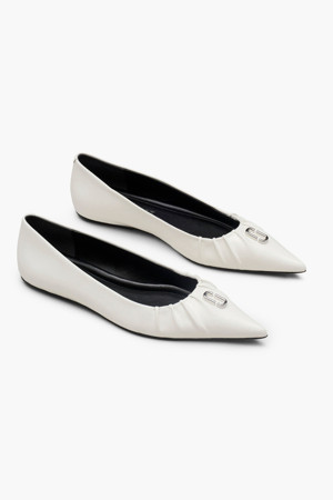 Patent Leather J Marc The Pointy Toe Ballerina_White (2F4FFL001F08-100)