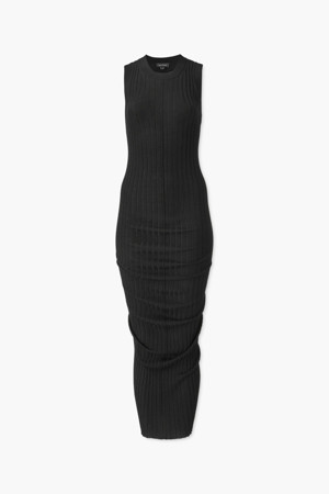 Gauge Fine Ribbed Merino Twist Dress_Black (2S4RDR002K25-001)