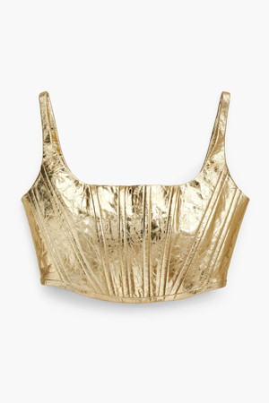 Crinkled Gold Leather Corset_Gold (2S4RTP006W12-710)