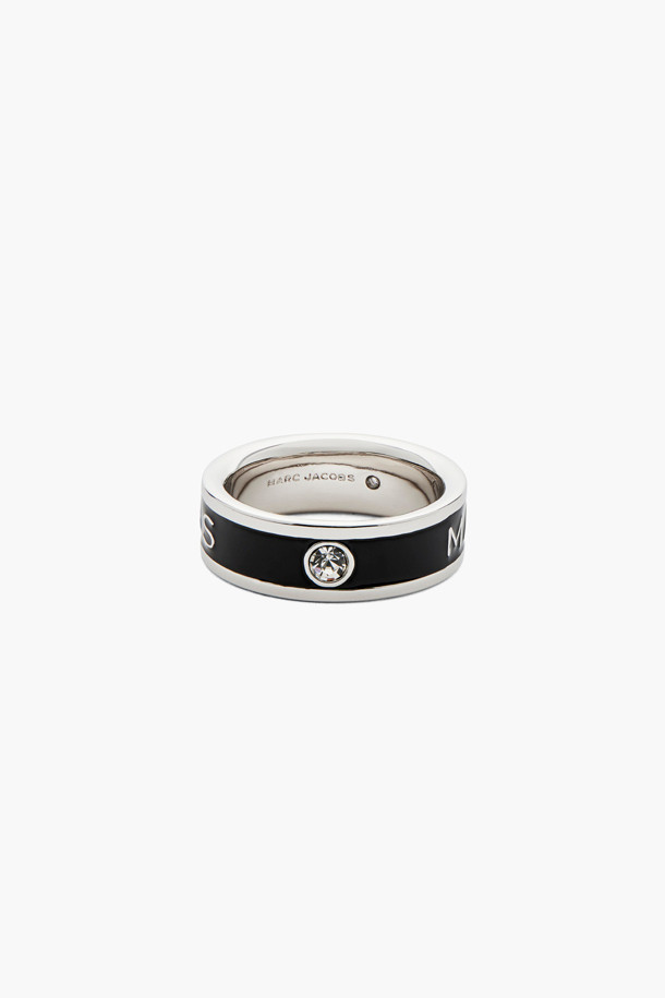 MARC JACOBS - 반지 - Button Enamel Marc Jacobs Enamel Ring_SILVER/BLACK (2R4JRN001J41-047)