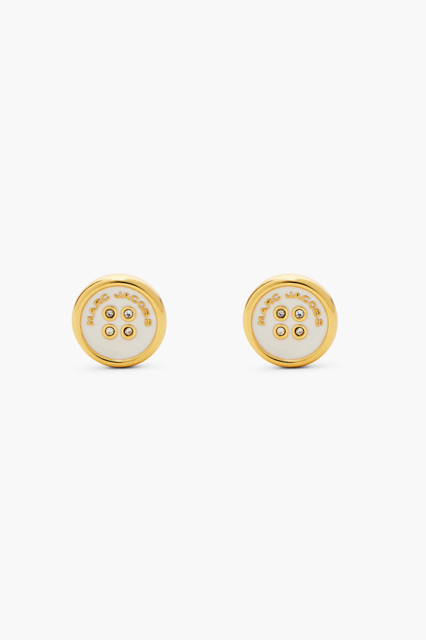 MARC JACOBS - 귀걸이 - Button Enamel Button Stud Earrings_GOLD/CREAM (2R4JER001J35-109)