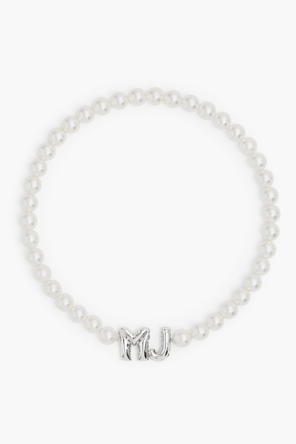 MARC JACOBS - 목걸이 - Balloon Mj Balloon Pearl Necklace_WHITE/SILVER (2R3JNC001J79-188)