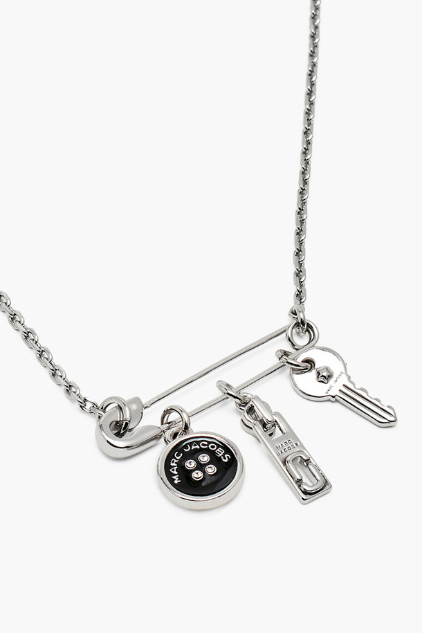 MARC JACOBS - 목걸이 - Button Enamel Button Charm Necklace_SILVER/BLACK (2R4JNC001J36-047)