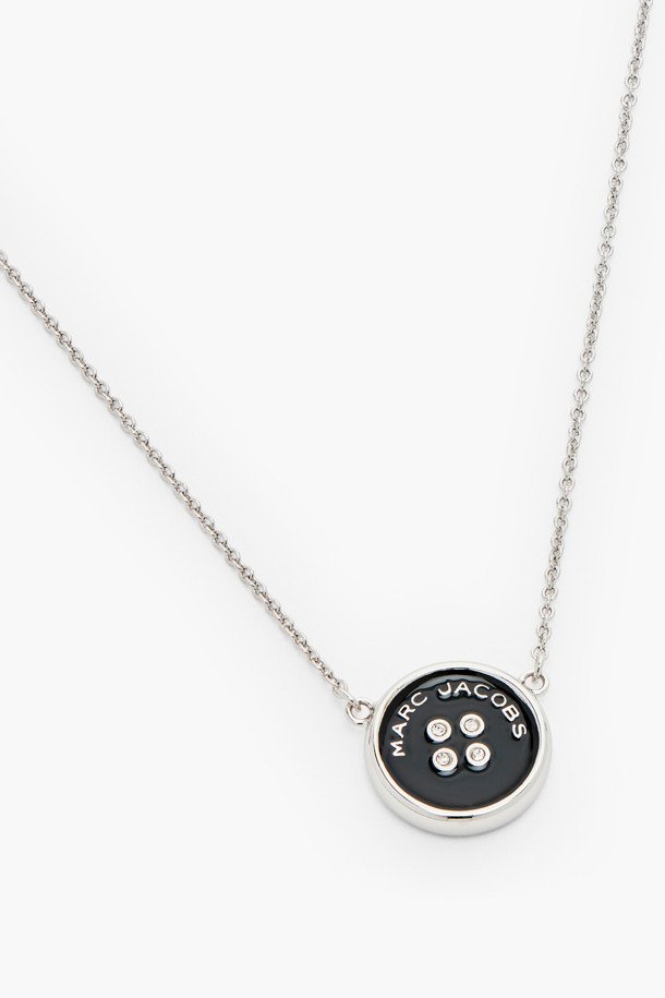 MARC JACOBS - 목걸이 - Button Enamel Button Pendant Necklace_SILVER/BLACK (2R4JNC001J38-109)