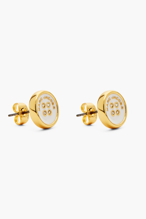 MARC JACOBS - 귀걸이 - Button Enamel Button Stud Earrings_GOLD/CREAM (2R4JER001J35-109)