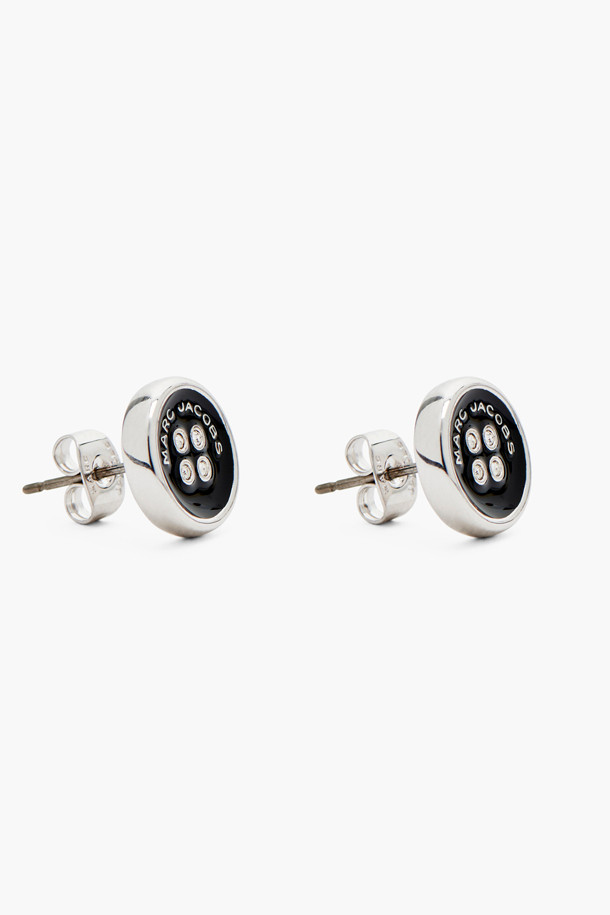 MARC JACOBS - 귀걸이 - Button Enamel Button Stud Earrings_SILVER/BLACK (2R4JER001J35-047)