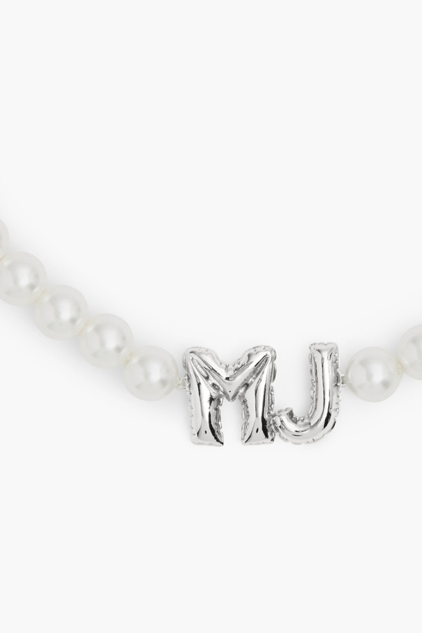 MARC JACOBS - 목걸이 - Balloon Mj Balloon Pearl Necklace_WHITE/SILVER (2R3JNC001J79-188)