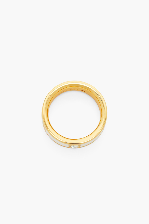 MARC JACOBS - 반지 - Button Enamel Marc Jacobs Enamel Ring_GOLD/CREAM (2R4JRN001J41-109)