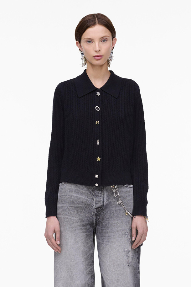 MARC JACOBS - 가디건 - CABLEKNIT CHARM CARDIGAN (2S5RTP005K04-001)