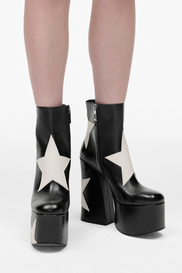 MARC JACOBS - 부츠/워커 - Star Patchwork The Kiki Platform Ankle Boot_BLACK (2R4FBO001F11-005)