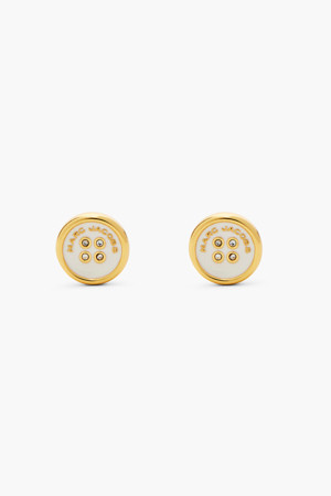 Button Enamel Button Stud Earrings_GOLD/CREAM (2R4JER001J35-109)