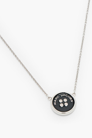 Button Enamel Button Pendant Necklace_SILVER/BLACK (2R4JNC001J38-109)