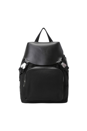 ENAMEL BADGE NYLON TWILL + LEATHER FLAP BACKPACK