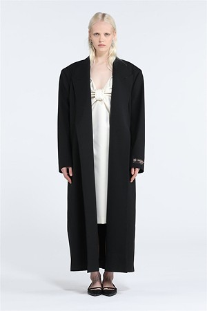 블랙 울 블렌드 코트