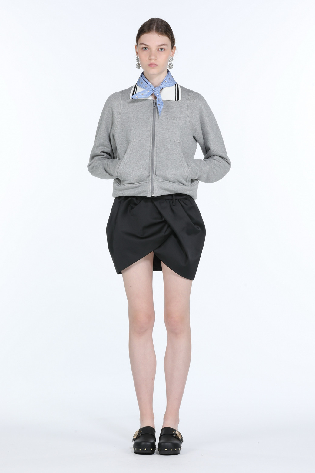 N21 - 긴팔티셔츠 - 카라 집업 스웻셔츠