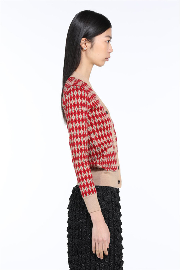 레드 아가일 가디건은 부드러운 울 소재로 제작되어 가을, 겨울 시즌 따뜻하게 착용하기 좋은 여성용 상의입니다. 클래식한 아가일 패턴과 슬림핏 디자인이 특징이며, 7부 소매와 V넥 라인이 세련된 실루엣을 연출합니다. 버튼 디테일이 포인트로 더해져 걸리시하고 미니멀한 스타일을 선호하는 분들께 추천합니다. 데이트룩, 카페룩, 겨울 데일리룩 등 다양한 TPO에 활용하여 클래식한 무드를 즐겨보세요.
