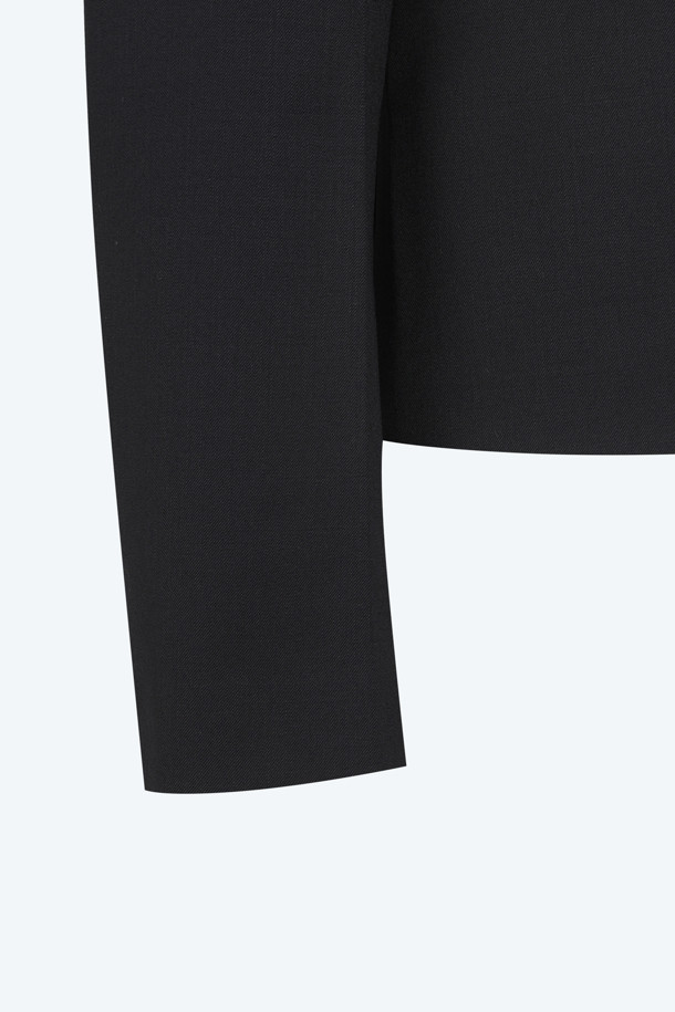 **우븐 쁘띠 재킷**

부드러운 울 소재로 제작된 이 쁘띠 재킷은 모던하고 미니멀한 스타일을 추구하는 여성들을 위한 아이템입니다. 얇은 두께감과 은은한 광택감이 특징이며, 봄, 가을 시즌에 활용하기 좋습니다. 블랙과 그레이 두 가지 컬러로 출시되어 다양한 룩에 매치하기 용이합니다. 레귤러핏으로 제작되었으며, 버튼 여밈 방식과 긴 소매 기장으로 클래식하고 시크한 분위기를 연출합니다. 출근룩, 오피스룩, 모임룩 등 TPO에 구애받지 않고 폭넓게 활용할 수 있습니다.
