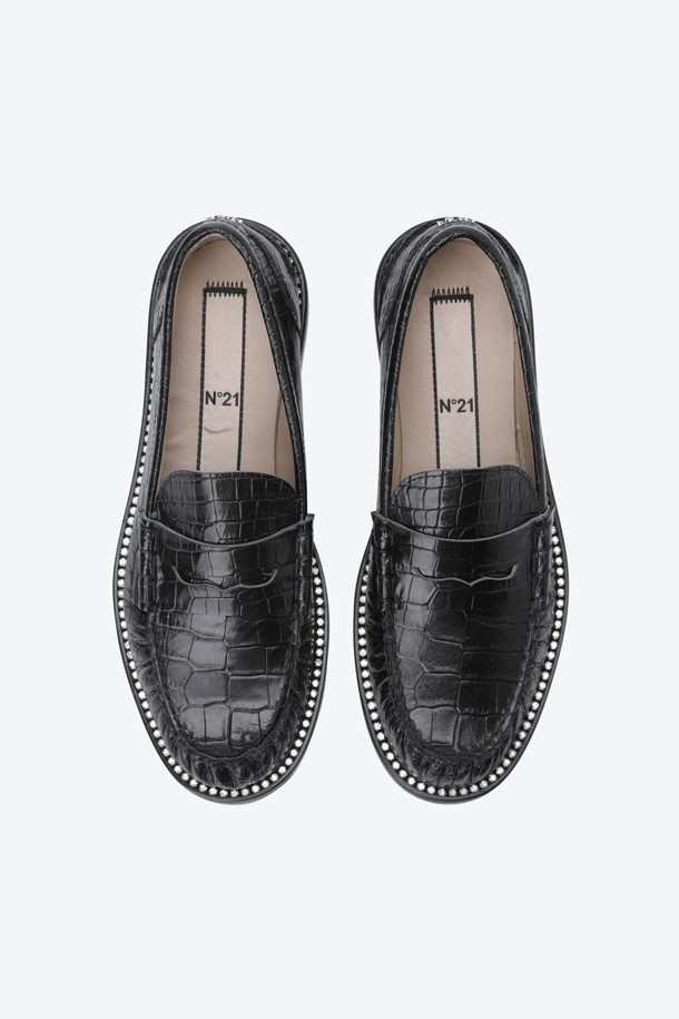 N21 - 플랫/로퍼 - 엠보싱 레더 더비 로퍼