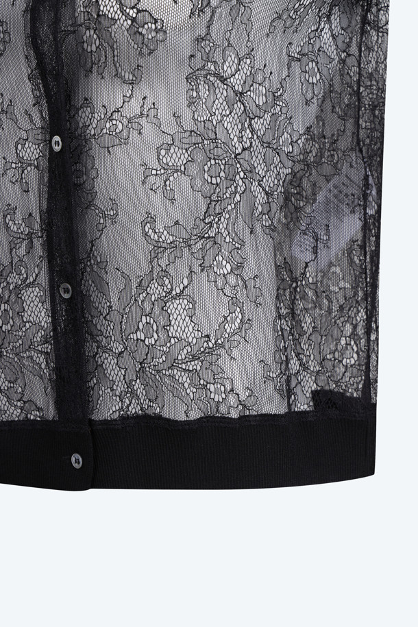 여성스러운 무드를 연출하는 블랙 시스루 블라우스입니다. 나일론과 비스코스 혼방 소재로 제작되어 가볍고 은은한 플라워 레이스 패턴이 돋보입니다. 라운드넥과 긴 소매, 크롭 기장으로 디자인되었으며, 레귤러 핏으로 편안하게 착용 가능합니다. 버튼다운 디테일과 시스루 소재가 페미닌한 스타일을 완성하며, 데이트룩, 카페룩, 모임룩 등 다양한 TPO에 활용하기 좋습니다. 클래식하면서도 로맨틱한 분위기를 연출해보세요.
