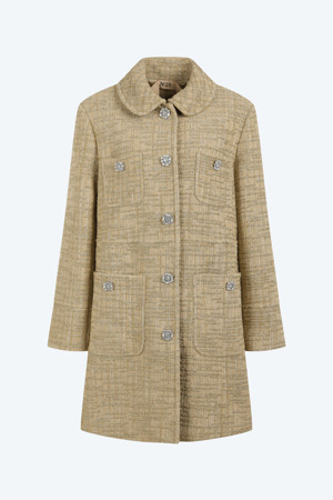 골드 우븐 코트