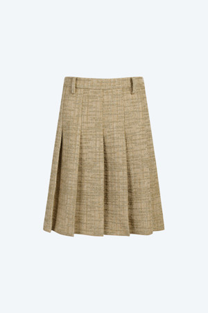 골드 플리츠 스커트