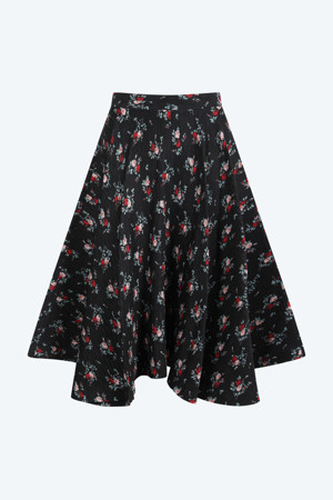 플라워 패턴 A라인 스커트