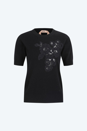 레이스 엠브로이더리 니트