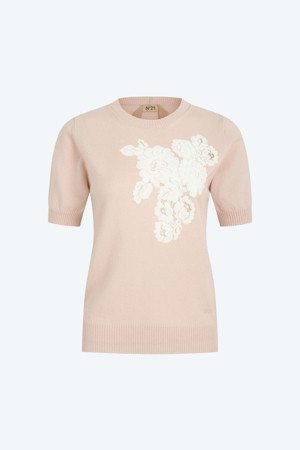 레이스 엠브로이더리 니트