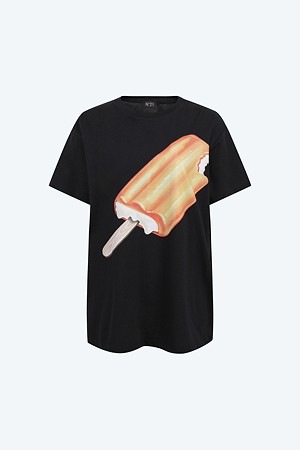 블랙 코튼 티셔츠